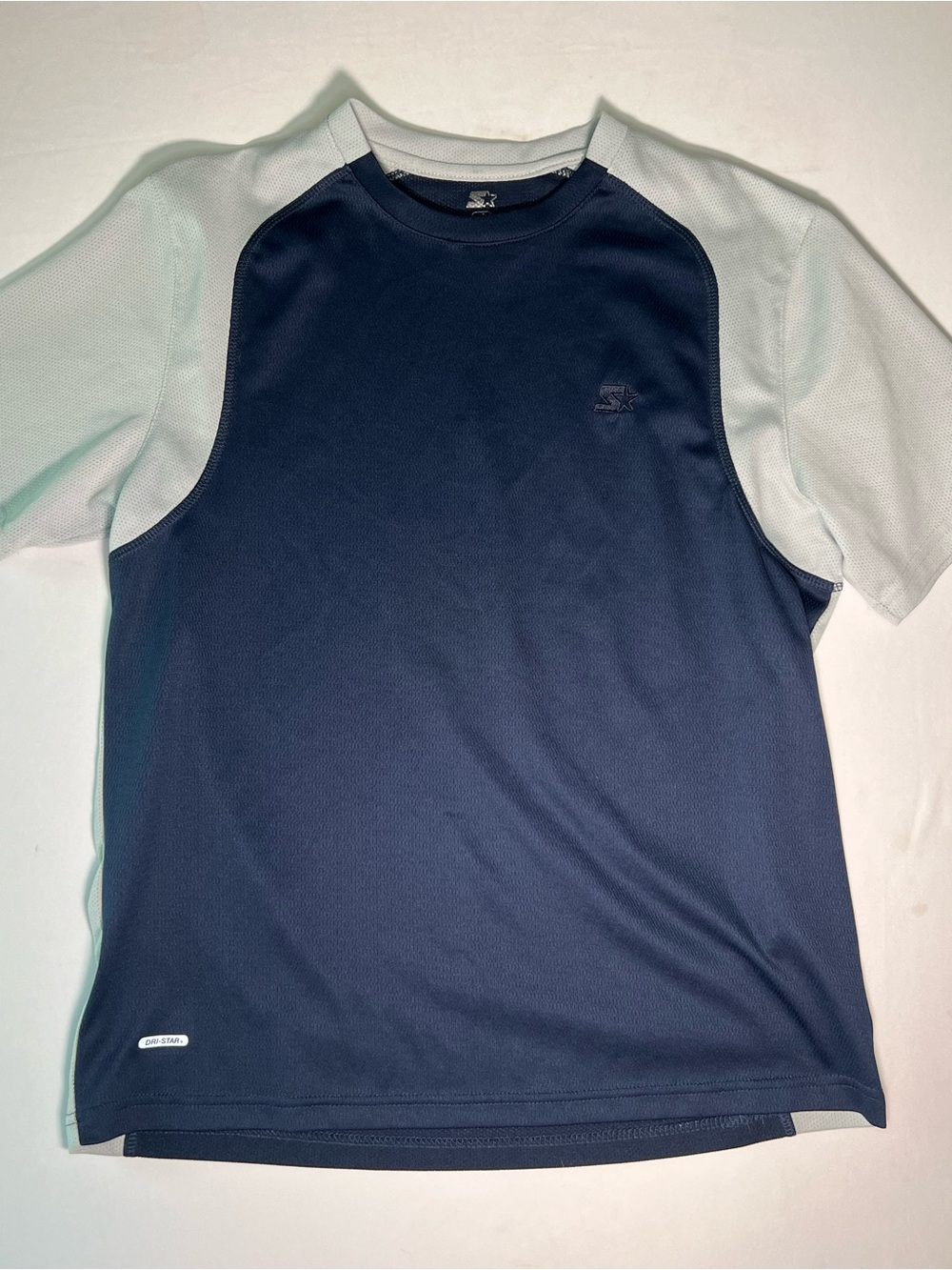 STARTER Navy Body with Light Gray Raglan Short Sleeve Athletic Tee